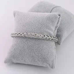 The Roadster Lifestyle Co Men Silver-Plated Kada Bracelect image 5