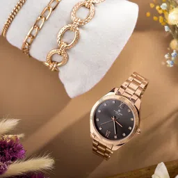 Carlton London Women Set Of 4 Watch Gift Set With Bracelet CLPLG075-Multi image 5