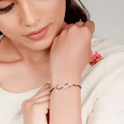 GIVA 925 Silver Rose Gold Eternity Mangalsutra Bracelet image 5