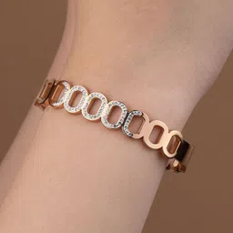 The Pari Women Stainless Steel Rose Gold-Plated Wraparound Bracelet image 4