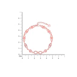 GIVA Women Sterling Silver Cubic Zirconia Rose Gold-Plated Link Bracelet image 5