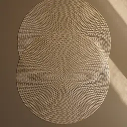 Pure Home and Living Gold Toned 2 Pieces Textured Circular Table Placemats image 3