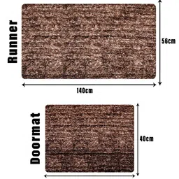 Kuber Industries 2-Pcs Brown Self-Designed Anti-Slip Carpets image 5