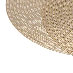 Pure Home and Living Gold Toned 2 Pieces Textured Circular Table Placemats image 2