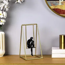 THE ARTMENT Black & Gold-Toned Modern Art Scholar Deep In Thought Table Accent Showpiece-image-85