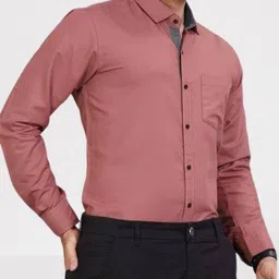 rudhaari Men Regular Fit Solid Slim Collar Formal Shirt image 2