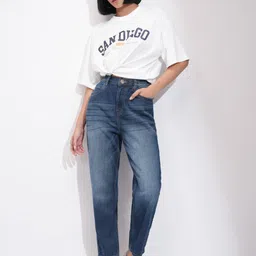 tokyo talkies Women Relaxed Fit Mid Rise Blue Jeans image 3