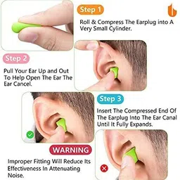 earplugs Tommytoy 6 Pair Foam earplug for Studyinhg, Sleeping, snoring, Swimming Ear Plug image 5