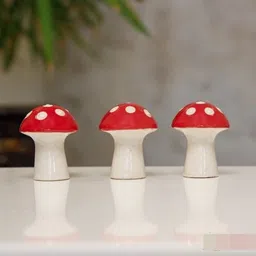 plantori Miniature Garden Decoration Items for Indoor/Outdoor - 3 Ceramic Mushroom Toys Garden Gnome image 3