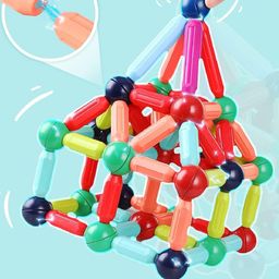 ADKD Kids 32 Pieces Magnetic Sticks Magnetic Balls Magnetic Blocks-picture-7