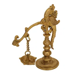 CraftVatika Peacock Hanging Diya Stand Oil Lamp Brass Diyas image 2