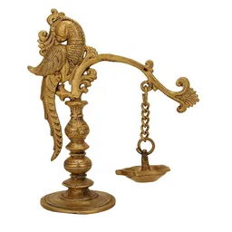 CraftVatika Peacock Hanging Diya Stand Oil Lamp Brass Diyas image 3