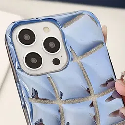 Luxury Kase LK142 Electroplated curved plaid Protective iPhone 15 Pro Back Case image 2