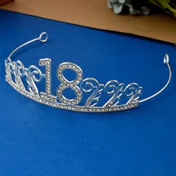 AQUASTREET Women Silver-Toned & White Tiara-picture-25