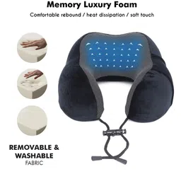 FUR JADEN Set of 3 Black Neck Support Pillow & Eye Mask With Ear Plugs image 4