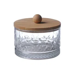 ceradeco White 250 Ml Glass Dotted 2 Pcs Condiment Set With Tray image 2