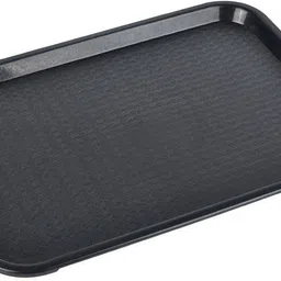 everbuy Exclusive Decorative Kitchen Organizer Breakfast, Plastic Serving Tray 11 inch x 14 inch , BLACK (MADE IN INDIA ) Tray-picture-42