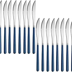 pepplo Stainless Steel Dinner Knives with Round Edge(Blue,Set of 20) Stainless Steel Butter Spreader Set-picture-37
