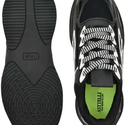 asttelli Black Mesh Lace-Up Sneakers | Stylish Casual Sports Running Trendy Walking Shoes Casuals For Men image 4