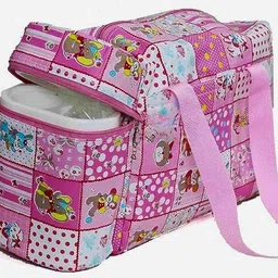 born wear Diaper Bag with Insulated Bottle Warmer - Pink Diaper Bag image 3