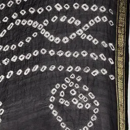 dupatta bazaar Silk Blend Printed Black Women Dupatta image 2