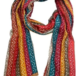 anant trendy beauty Silk Blend Self Design Multicolor Women Dupatta-picture-11