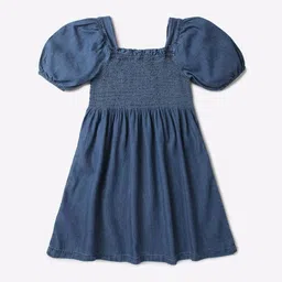 GAP Kids Pure Cotton Shirring Detail A-Line Dress-picture-45