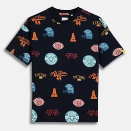 Allen Solly Junior Boys Conversational Printed Round Neck Cotton T-shirt image 5