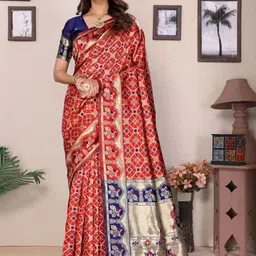 WOVENSTOCK Women Zari Kanjeevaram Saree-image-77