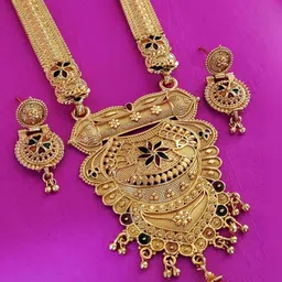 OM KRISHIV COLLECTION Gold-Plated Jewellery Set image 2