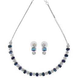 Bhagya Lakshmi Women Alloy American Diamond Jewellery Set image 3