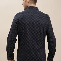 Turtle Men Classic Spread Collar Micro Ditsy Printed Lyocell Slim Fit Formal Shirt image 5