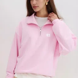 LULU & SKY Women Solid Mock Collar Long Sleeves Sweatshirt-picture-38