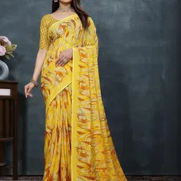 KANOODA Printed Pure Georgette Saree-image-44