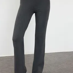 Trendyol Women Self Design Parallel Trousers image 1
