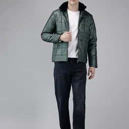 METTLE Mock Collar Padded Jacket With Fur Trim image 5