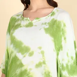 Chandbaali Women Abstract Printed Flared Sleeves Kaftan Kurta image 3