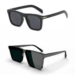 HAYDEN haiza Men Pack of 2 Square Sunglasses with UV Protected Lens COMBO2-image-73