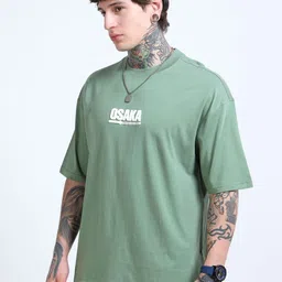 FROSEN FOX Men Graphic Printed Round Neck Cotton Oversized T-shirt-picture-10