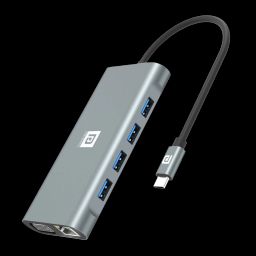 PORTRONICS Mport 11C 11-in-1 USB Type C to USB Type C, USB 3.0 Type A, LAN Port, 3.5mm Stereo, SD Card Slot, TF Card, VGA Port, HDMI Multi-Port Hub (Up to 10 Gbps Data Transfer, Grey)-picture-15