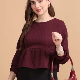 GLAM & CHIQUE Peplum Top image 2