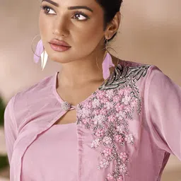 Fusionic Embroidered Crop Top With Palazzos & Shrug Co-Ords image 2