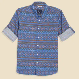 Allen Solly Junior Boys Slim Fit Spread Collar Geometric Printed Cotton Casual Shirt-picture-15