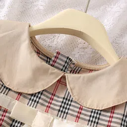 LULU & SKY Checked Peter Pan Collar A-Line Dress image 4