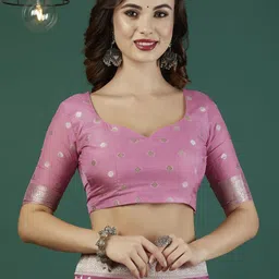 KAYOMMI Ethnic Motifs Zari Saree With Blouse Piece image 2