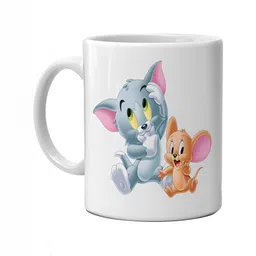 Mr UVD White & Grey Cartoon Characters Printed Ceramic Matte Mugs-picture-34