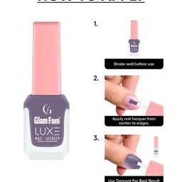 GlamFam Luxe Set Of 2 Glossy Finish Nail Lacquer - 12 ml Each - Taupe Brown 37 image 5