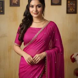 krisha fashion Embellished Poly Georgette Saree image 3