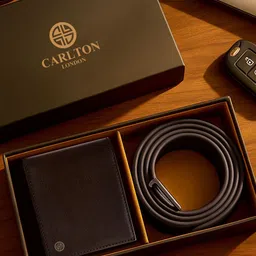 Carlton London Men Brown Wallet and Belt Combo Accessory Gift Set-picture-31