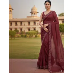 Moda Rapido Embellished Border Saree With Blouse Piece-image-19
